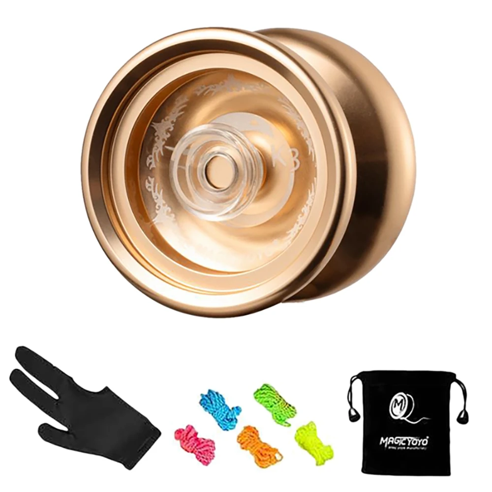 

MAGICYOYO K3 металлический йо боковой вал верхний отпечаток пальца Алюминиевый сплав Профессиональный Йо-Йо с 5 струнами, перчатки