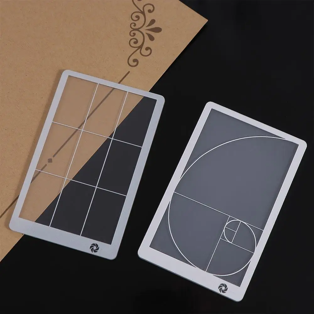 Kids Adults Transparent Viewfinder Ruler Composition Drawing Golden Ratio Ruler Clear Acrylic Fibonacci Viewer Photography camera viewfinder accessories