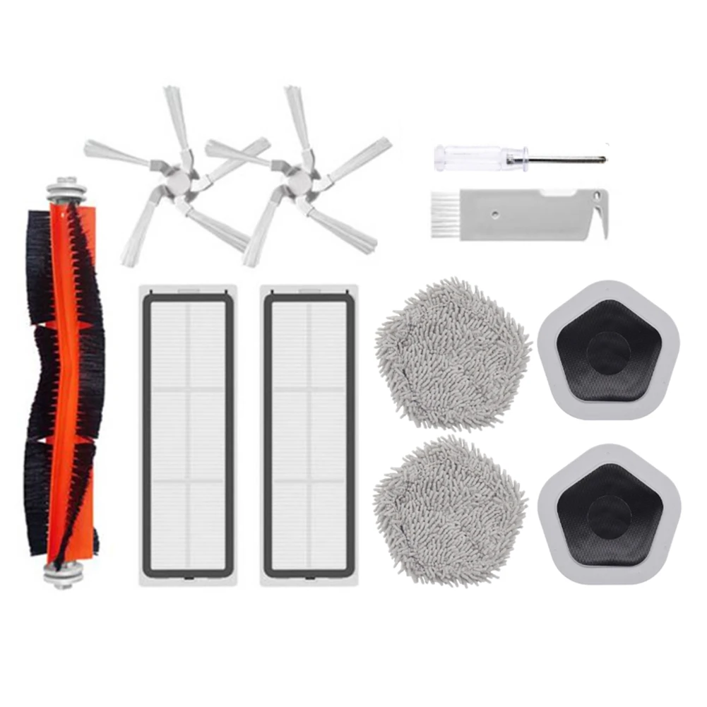 11Pcs for Iconic Brand Dreame Bot W10 & W10 Pro Robot Vacuum Cleaner Main Side Brush HEPA Filter Mop Cloth and Mop Holder B