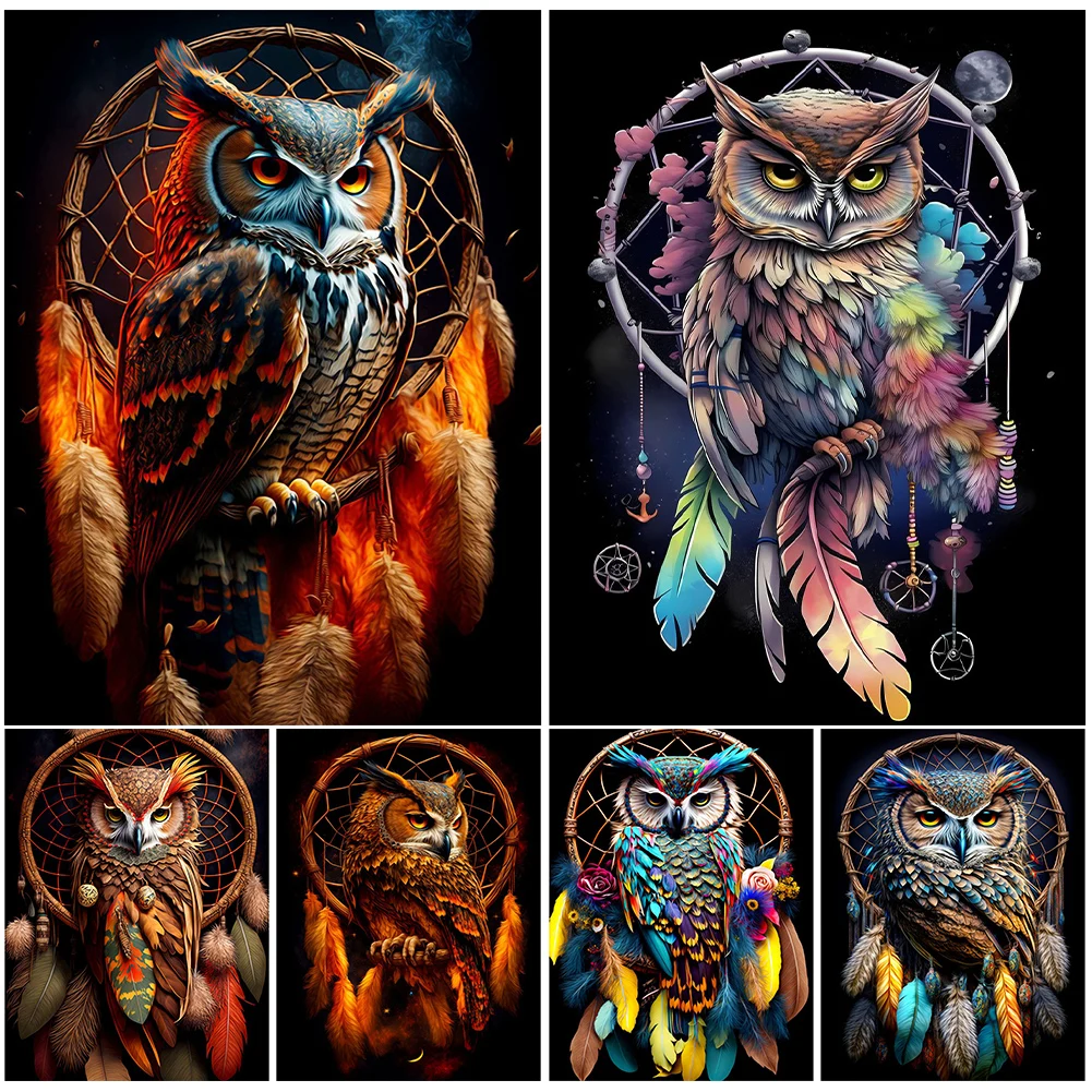 Custom 5D Owl Diamond Art Full Drill Owl Design For Home