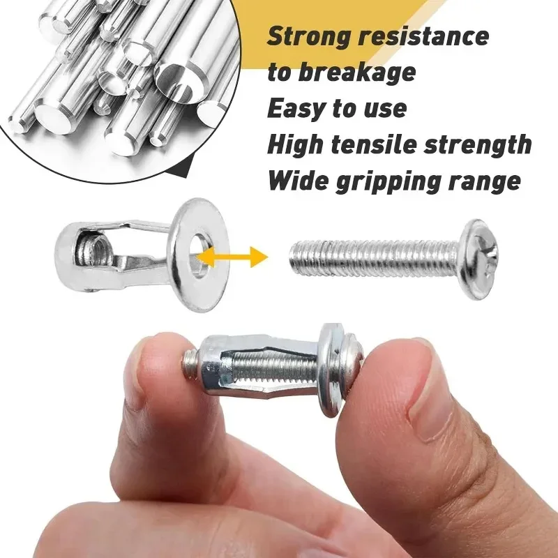 4-40pcs Petal Rivet Lock Nuts With Screw Fixed License Plate Car Screw Iron Skin Car Metal Screw Jack Nuts Hollow Wall Hardware