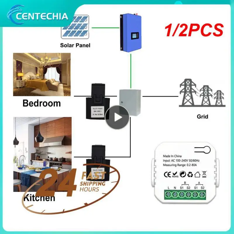 

1/2 шт., двухсторонний измеритель энергии Tuya, Wi-Fi, 1/2 каналов