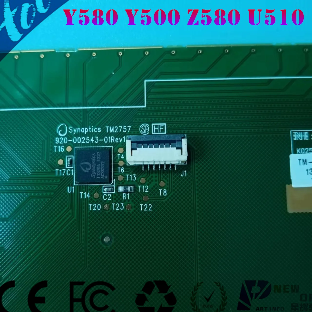 ORG Laptop touchpad for LENOVO Y580 Y500 Y50 Y50-70 U510 Z580 Y580A Y580P S300 S400 S310 S405 S415 Series TM-02757-001