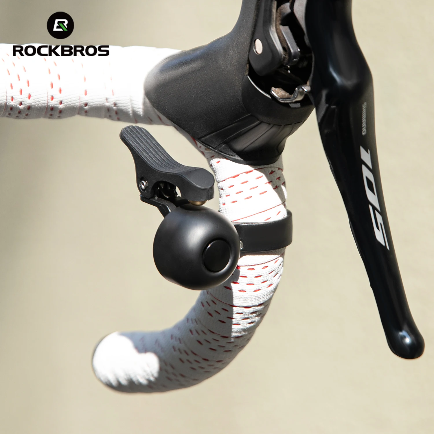 Timbre de ciclismo ROCKBROS, bocina de bicicleta de carretera, campana de aleación de cobre impermeable, bocina de manillar doblada, campanas de advertencia nítidas para ciclismo