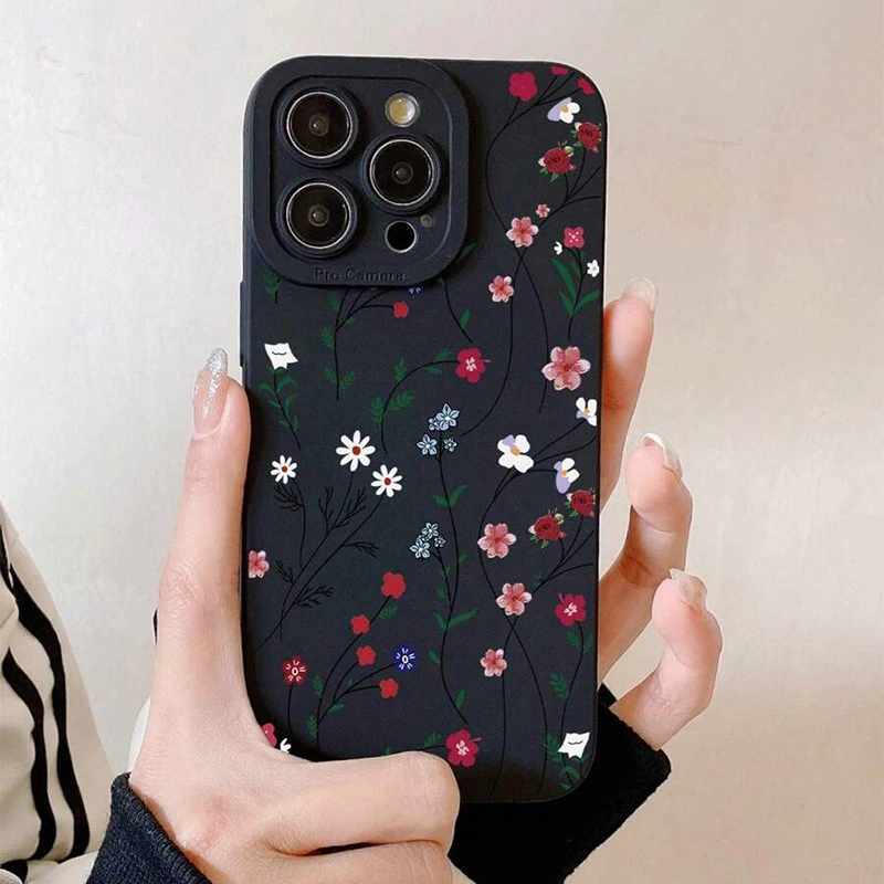 Vintage Floral Pattern Soft Silicone Phone Case Cover