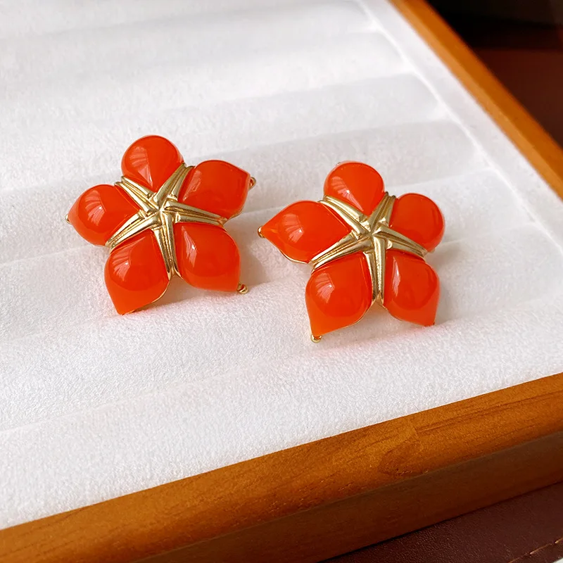 

Bilincolor Resin Flower Vintage Earrings for Women