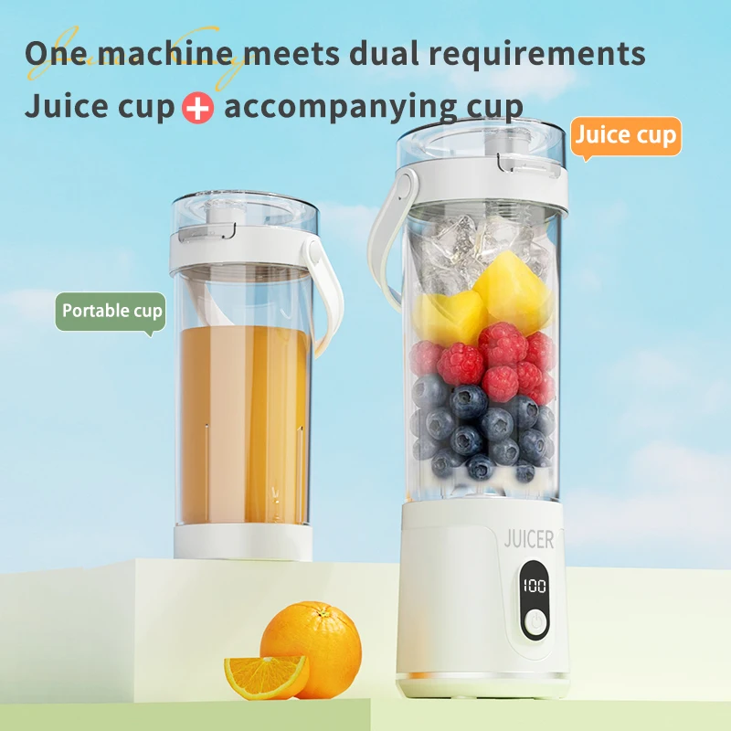 Portable Blender 600ML Electric Juicer Fruit Mixers USB Rechargeable Smoothie Outdoor Fresh Fruit Blender Personal Juice