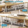 Under Desk Cable Management Tray, 25'' Metal Cable Tray with Clamp for Desk Wire Management, Litwaro Cable Management 5