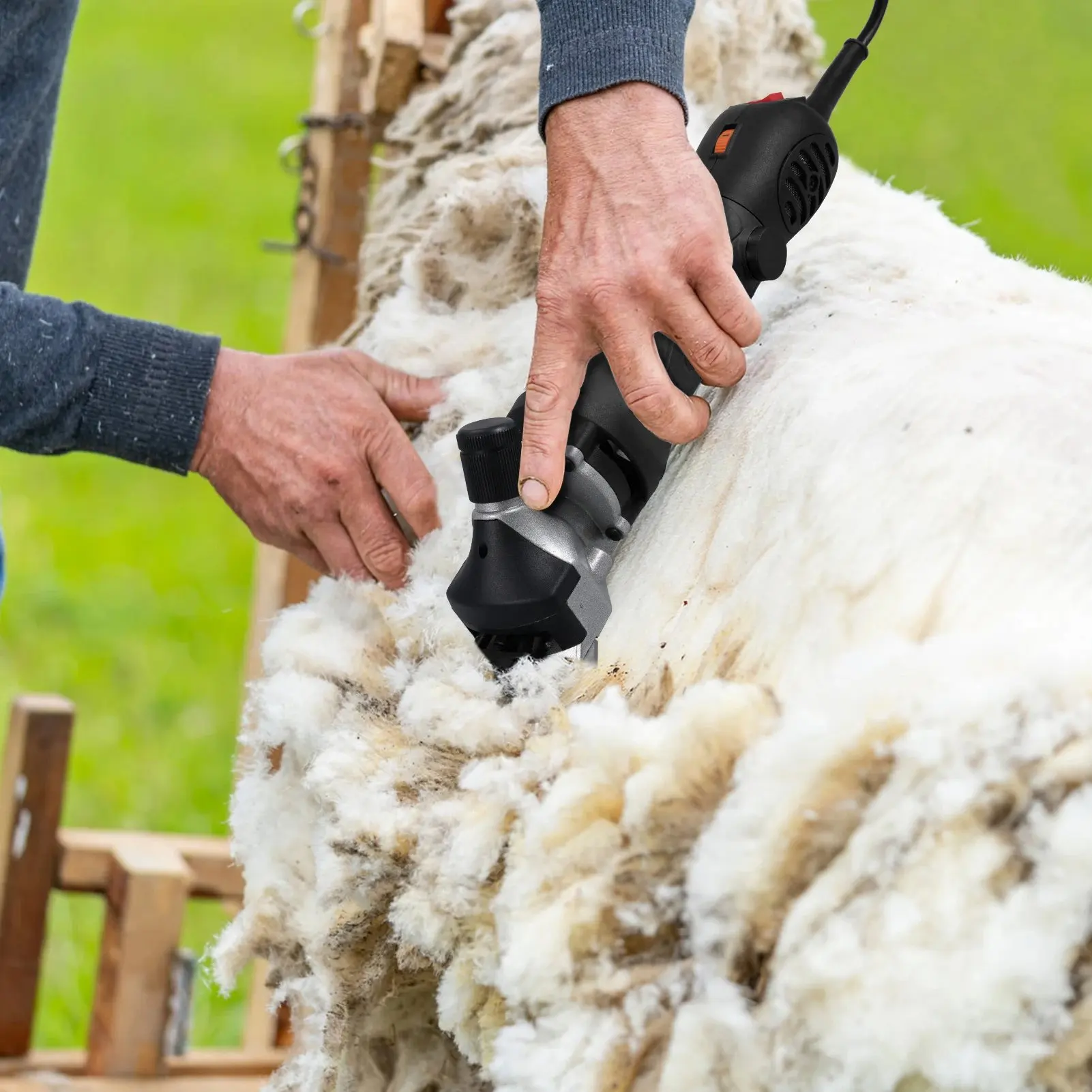 6단 변속 전기 양/염소털 깎기 기계 트리머 자동화 도구 양모 가위 절단기 (박스 포함, 13T 클리퍼)