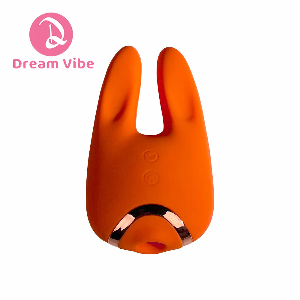 Bunny Love Vibrator Orange Passion 8 Poweful Vibrations on both Rabbit Ear 5 Suctions Pleasure Sex Toy Woman Female Masturbation