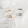 New Hot Sell Sweet Trendy Women's Ring Fashion Invisible Transparent  rope Square Zircon Rings Jewelry for Woman lady  Accessory 2