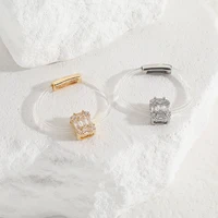 New Hot Sell Sweet Trendy Women's Ring Fashion Invisible Transparent  rope Square Zircon Rings Jewelry for Woman lady  Accessory 2