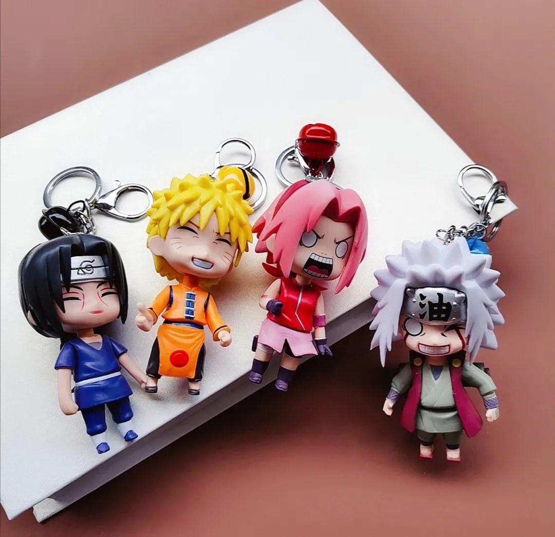 Naruto anime dos desenhos animados chaveiro naruto sasuke sakura ningji  kakashi saco personalidade pingente novo casal ornamento periférico presente