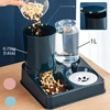 Automatic Cat Feeder Water Dispenser Set, 2 In 1 Tilted Automatic Pet Food And Water Feeder Gravity Food Feeder and Waterer 1