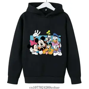 Disney-Sudadera con capucha de Mickey Mouse para mujer, suéter informal de  manga larga con cuello redondo y letras sueltas, con diseño del castillo