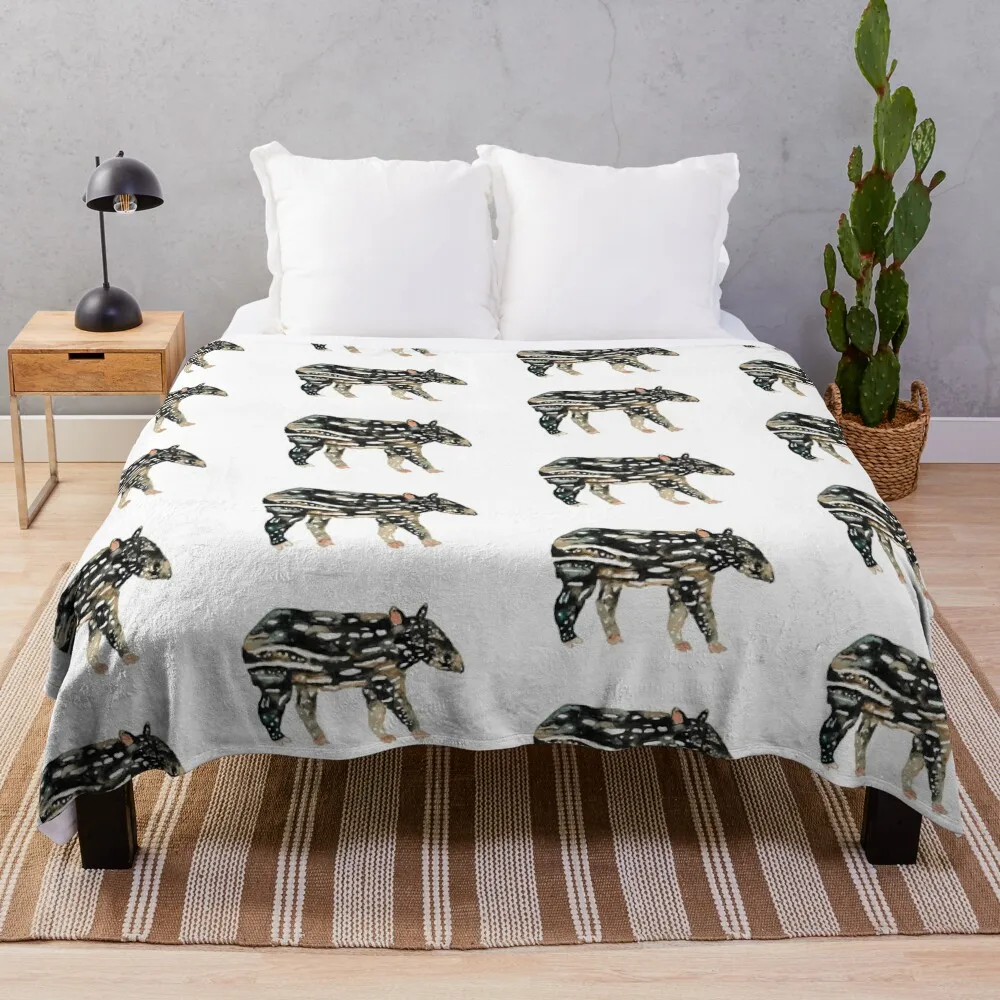

Baby Malayan Tapir Watercolour Throw Blanket Bed linens Thins Blankets For Sofas Sofa Quilt Blankets