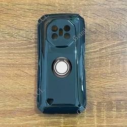 Premium Back Ring Holder Bracket Phone Case - TPU Soft Cover for Doogee Fire 3 (Ring Case Black)