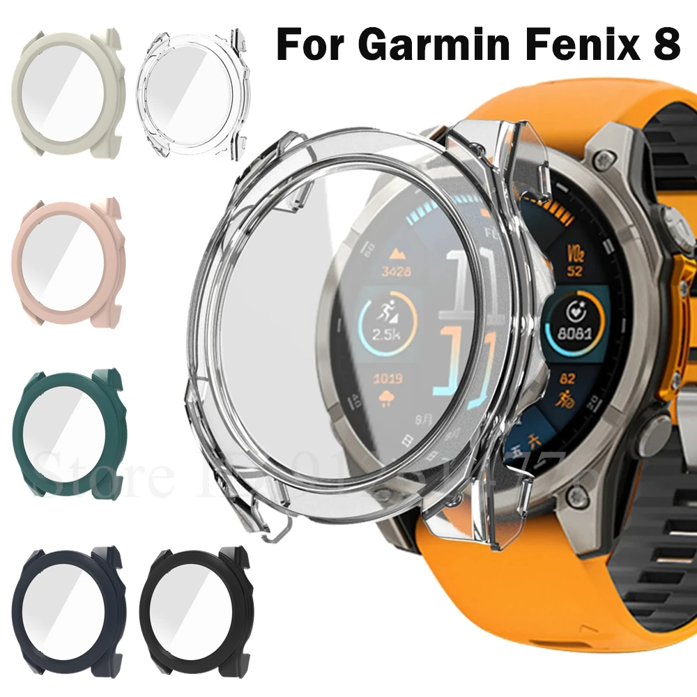 Watch Screen Protector Case Watch Accessories Watch Screen Protector Watch Case Watch Protective Case Watch Cover Watch Protective Cover Glass Cover TPU Protective Case Bumper Protective Case For Garmin Fenix 8 51mm 47mm 43mm