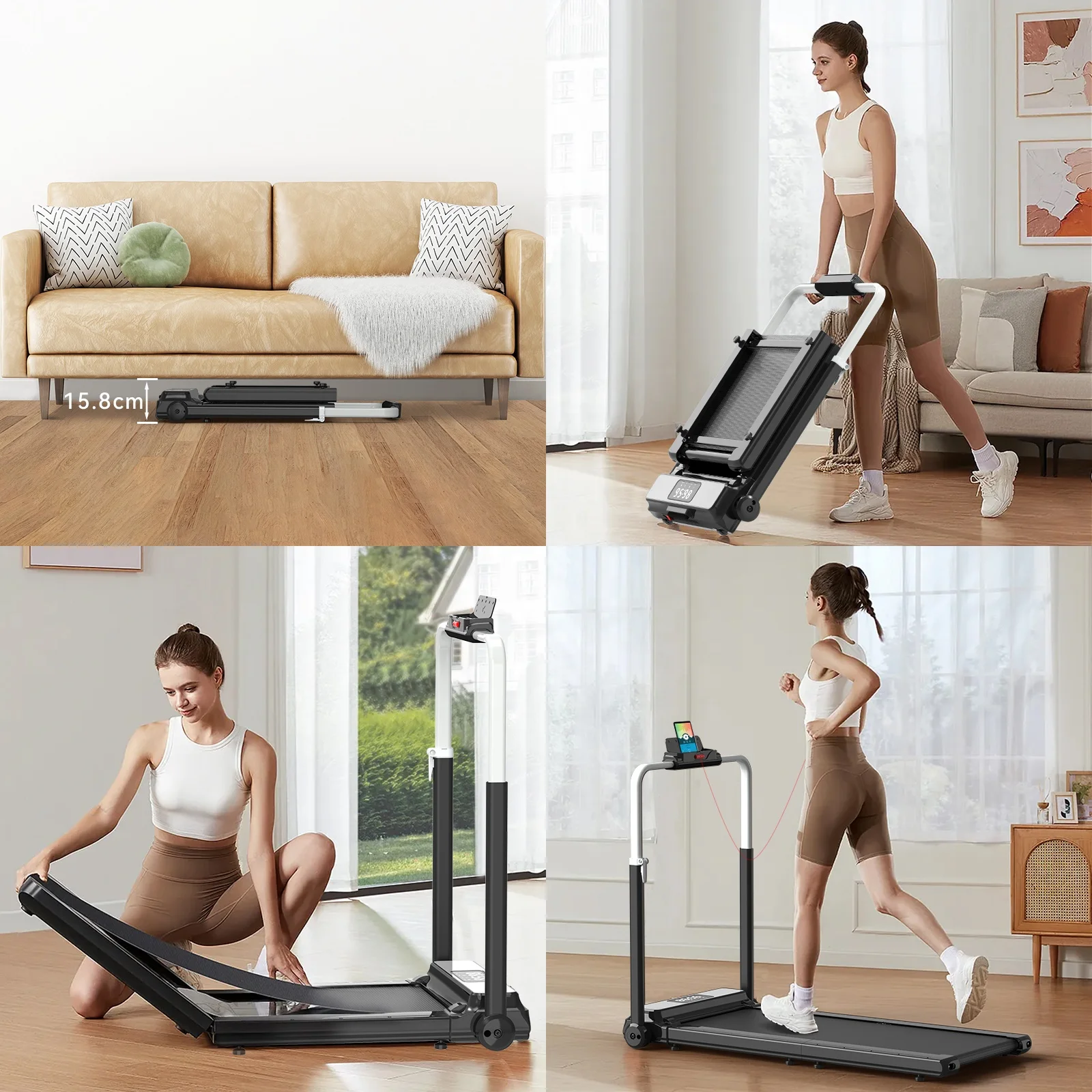 Cardio Treadmill Foldable Walking Treadmill Pad Led Screen Running Machine Fitness Home Office Use Factory Price