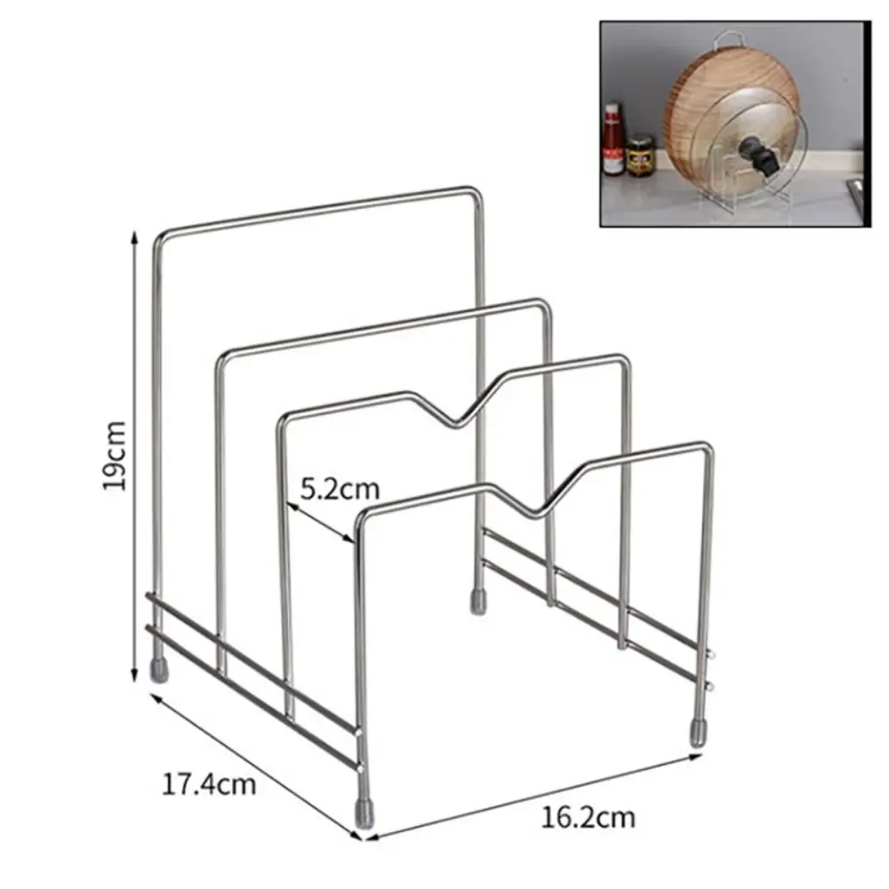 Portable Stainless Steel Cutting Board Holder Multi-layer Space Saving Chopping Board Organizer Rustproof Kitchen Storage Rack