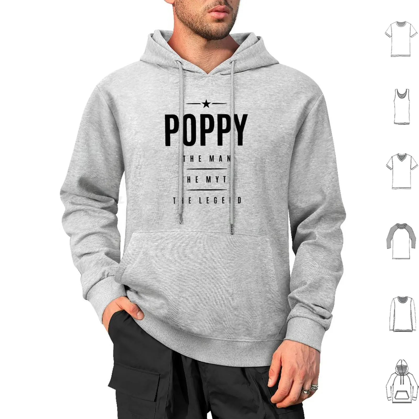 

Mens Poppy The Man The Myth The Legend-Dad & Grandpa Hoodie cotton Long Sleeve Poppy Poppy Poppy For Poppy Best Poppy Ever