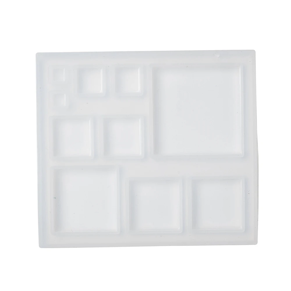 실리콘 금형 에폭시 송진 주조 금형, UV 송진 DIY 보석 공예 제작, 사각형 흰색 87x77x6.5mm, 내부 크기: 5 35mm, 1 개