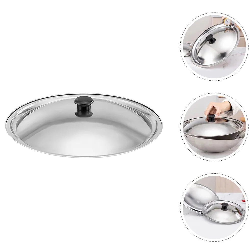 

Frying Pan Lid Stainless Steel Pots Cover Metal Lid Bowl Cover Reusable Pot Lid Multipurpose Pot Pan Lid (235cm) (Random Style)