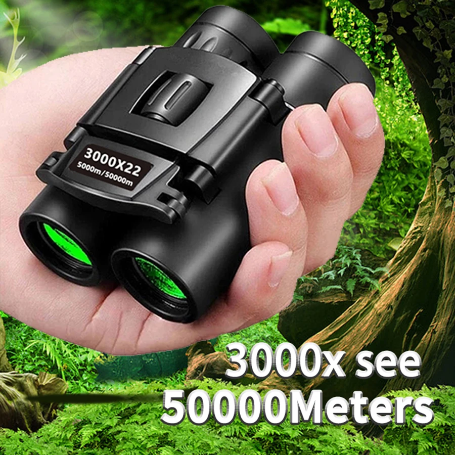 미니 HD 쌍안경 망원경, 9000m 장거리 접이식 BAK4 프리즘, 사냥 스포츠 ..