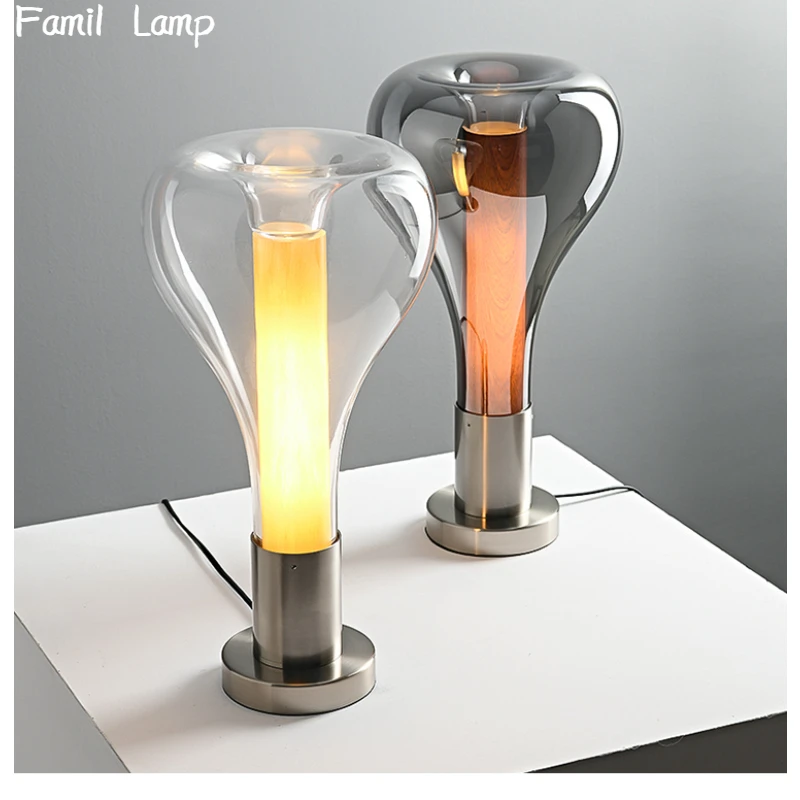 

Night Lights Table Lamp Nordic Minimalist Creative Personality Living Room Bedroom Bedside Desk Hotel Glass Decoration Lamps