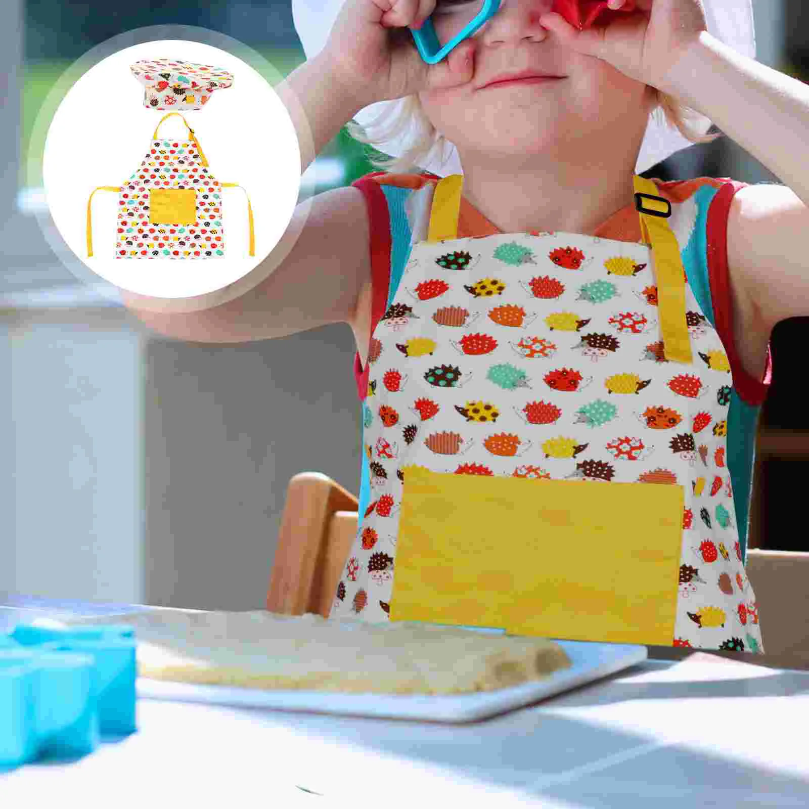 

Apron Kids Baking Boss Has Lattice Painting Cotton Cooking and Chef Hat Parent-child
