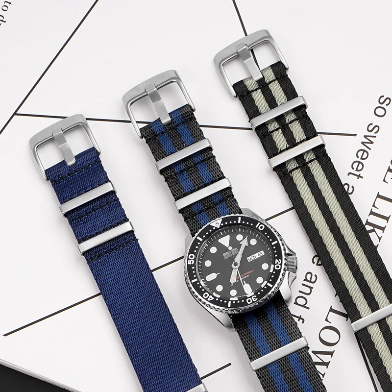 Versatile Nylon Canvas Military Watch Strap - Multiple Widths Available
