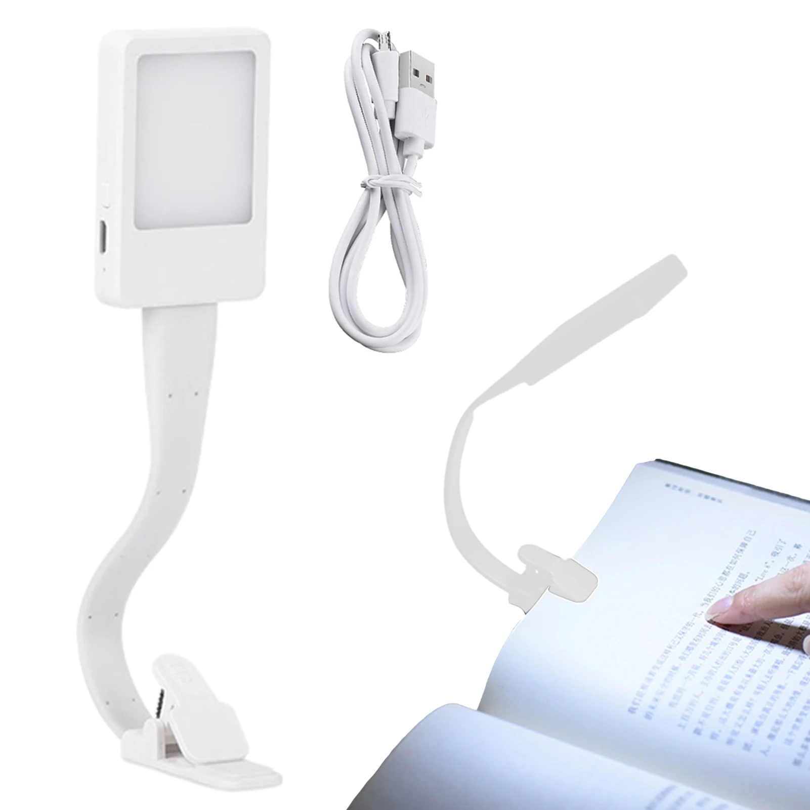 

Rechargeable Book Light Mini LED Reading Light 3-Level Warm Cool White Flexible Easy Clip Lamp Read Night Reading Lamp in Bed