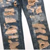 PFNW High Street Vintage Messy Sewing Patched Holes Embroidery Straight Slim Fit Jeans For Men Tide New Pencil Pants 12C1867 4