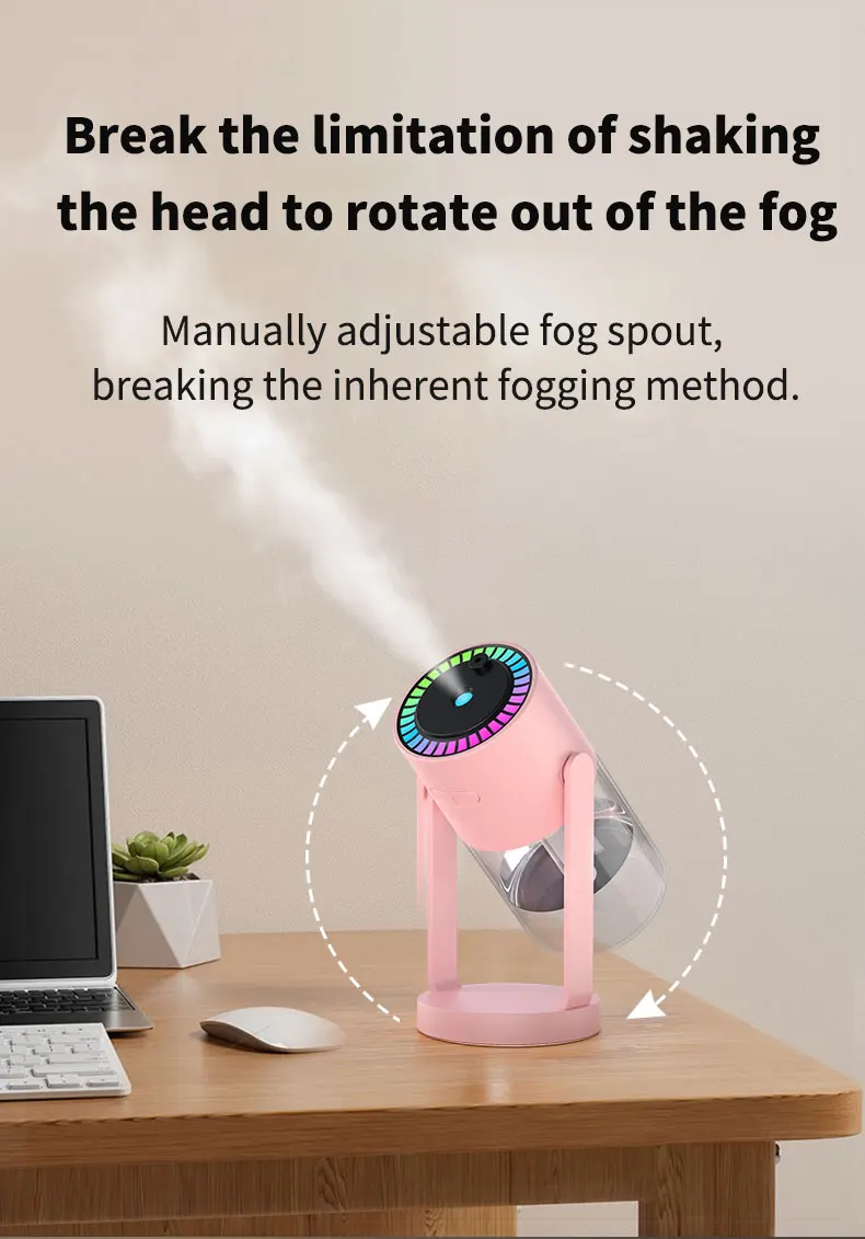 Description Picture 4 of item2024 New Projection Starry Sky Top Portable Humidifier, Creative Shaking Head with Color Environmental Light Humidifier