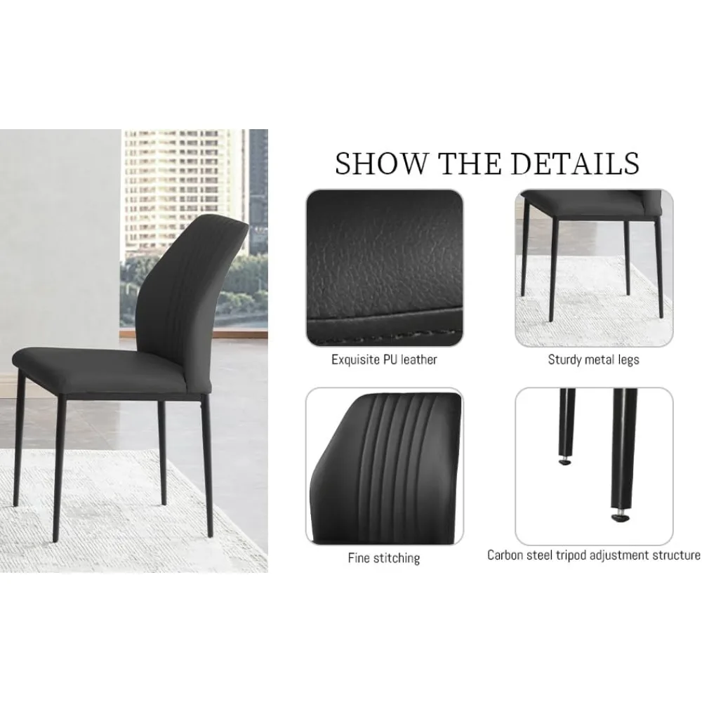 Description Picture 6 of item63"-79" Modern Dining Table Set for 6 Kitchen Dining Room Table Set Extendable Wood Dining Table and 6 Upholstered Chairs