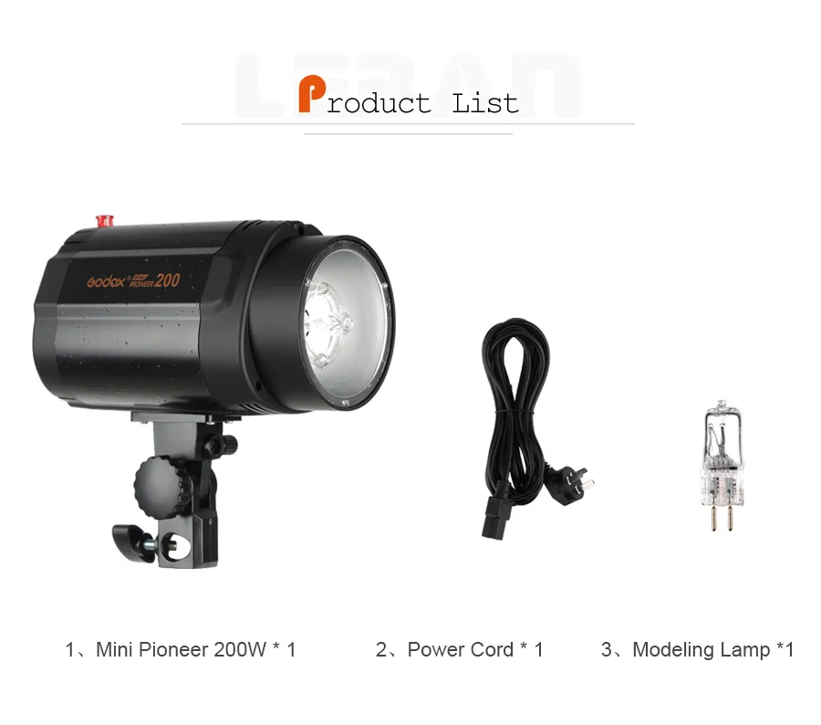 Godox 200W Mini Studio Flash Monolight Photography Photo Studio Strobe Flash Lig