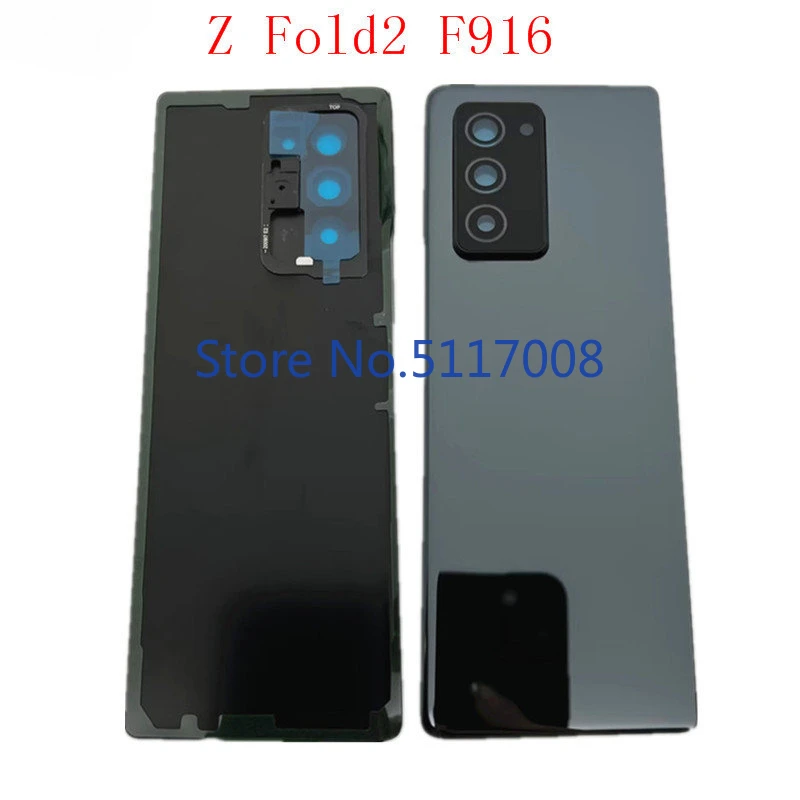 

Back Rear Glass Battery Cover For Samsung Galaxy Z Fold2 5G F916 F916B F916U Fold F907 F900 Housing Replacement With Camera Lens