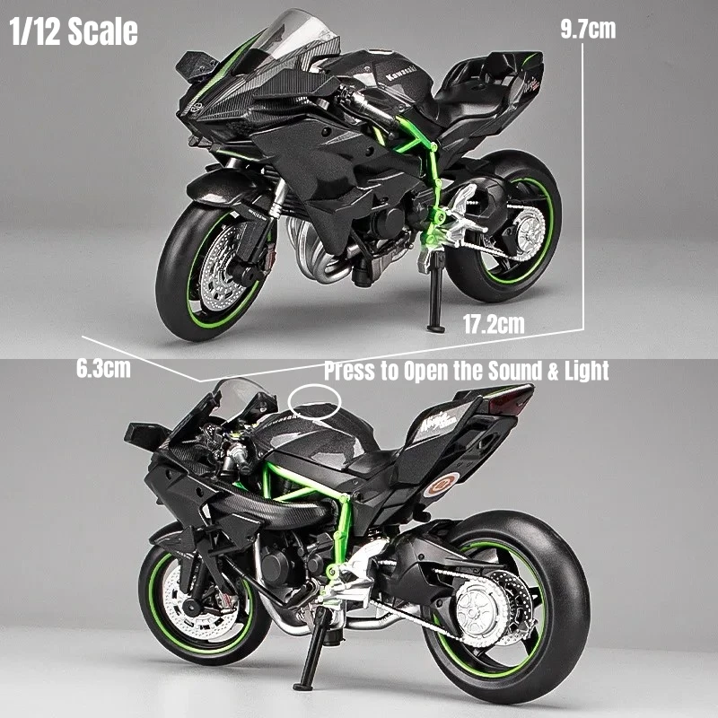 1/9 KAWASAKI H2R Ninja Toy Motorcycle Miniature Diecast