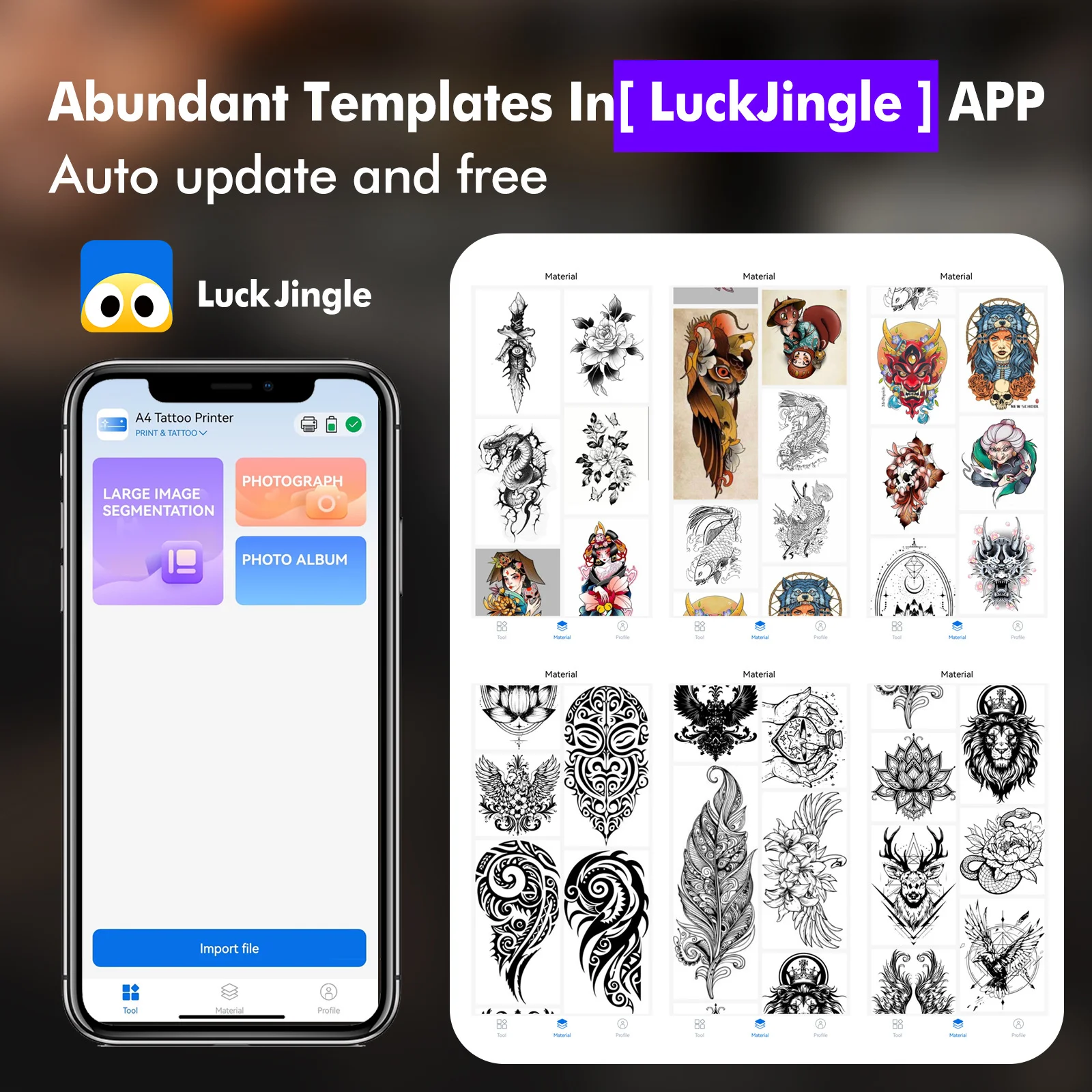 Tattoo Transfer Printer Automatic Fast Printing Bluetooth Portable Tattoo Stencil Maker Suitable For Small Business Wireless