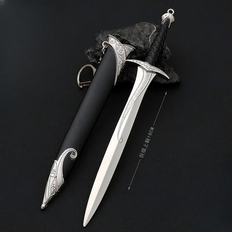 22CM Elf Sting Hobbits Frodo Baggins Bilbo Baggins Middle-earth Weapon Metal Katana Samurai Sword Keychain Ornaments Gift toys 2
