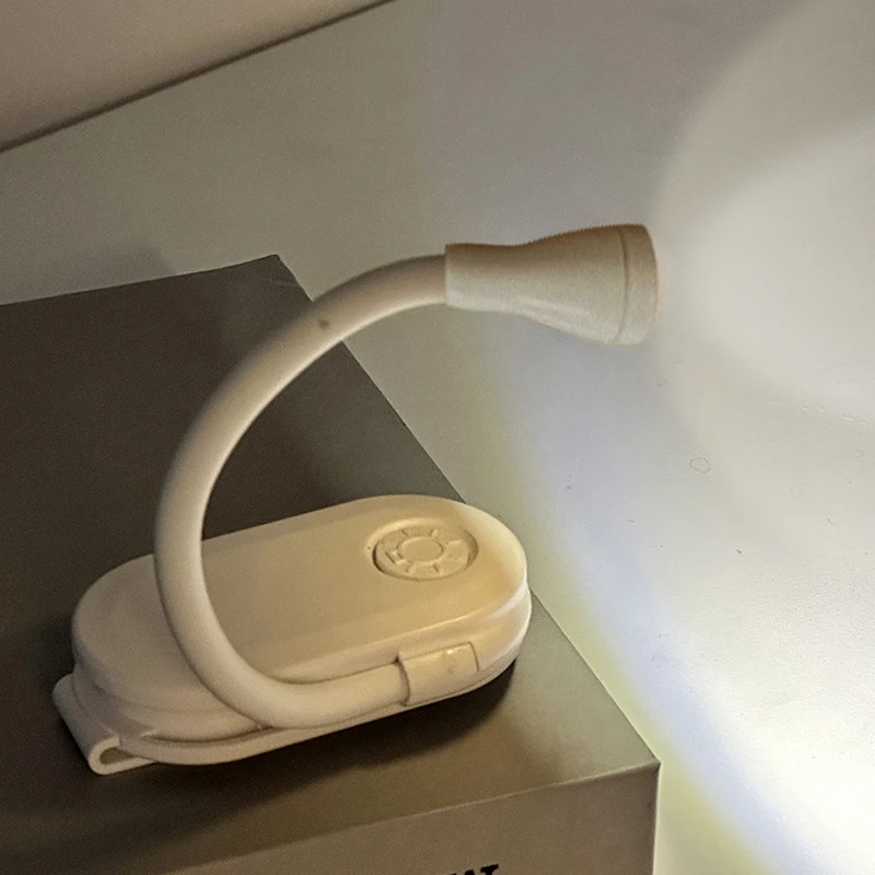 Book Light USB Rechargeable Reading Light Stepless Warm Cool White Daylight Portable Flexible Easy Clip Night Reading Lamp
