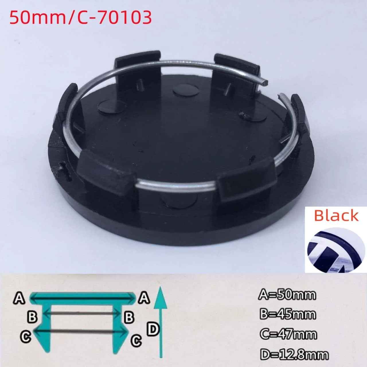 10PCS Full Black Wheel Center Caps Hub Covers - Car Styling Accessories