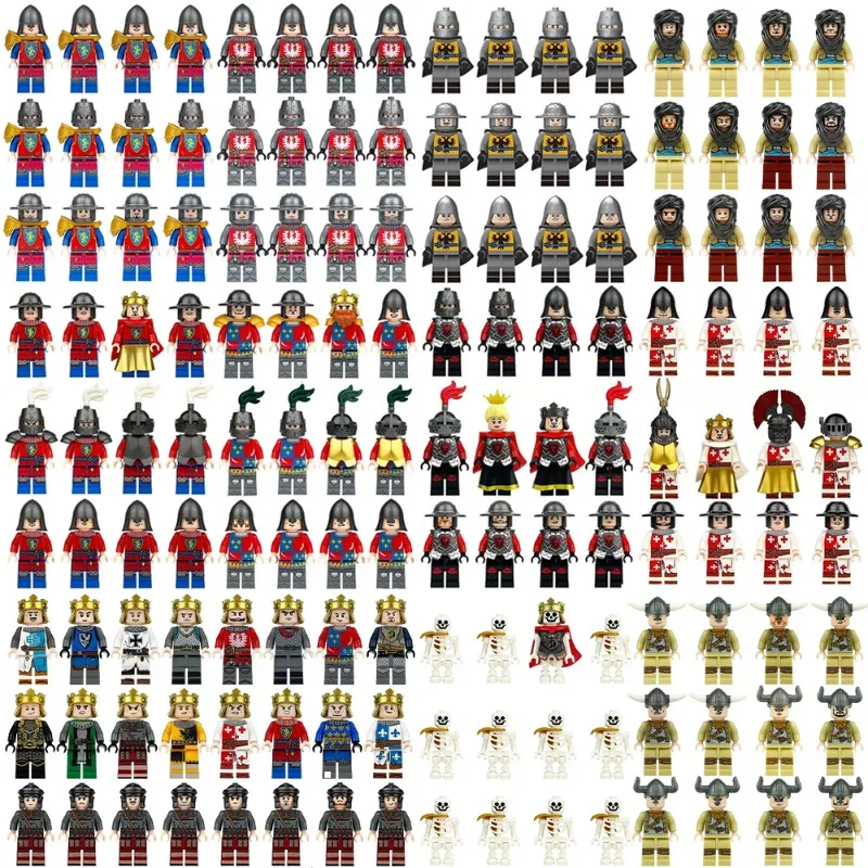 Antike römische mittelalterliche Ritter, Bausteine, Figuren, Spielzeug, Minifiguren, humanoide Puppen, Geburtstagsgeschenke.