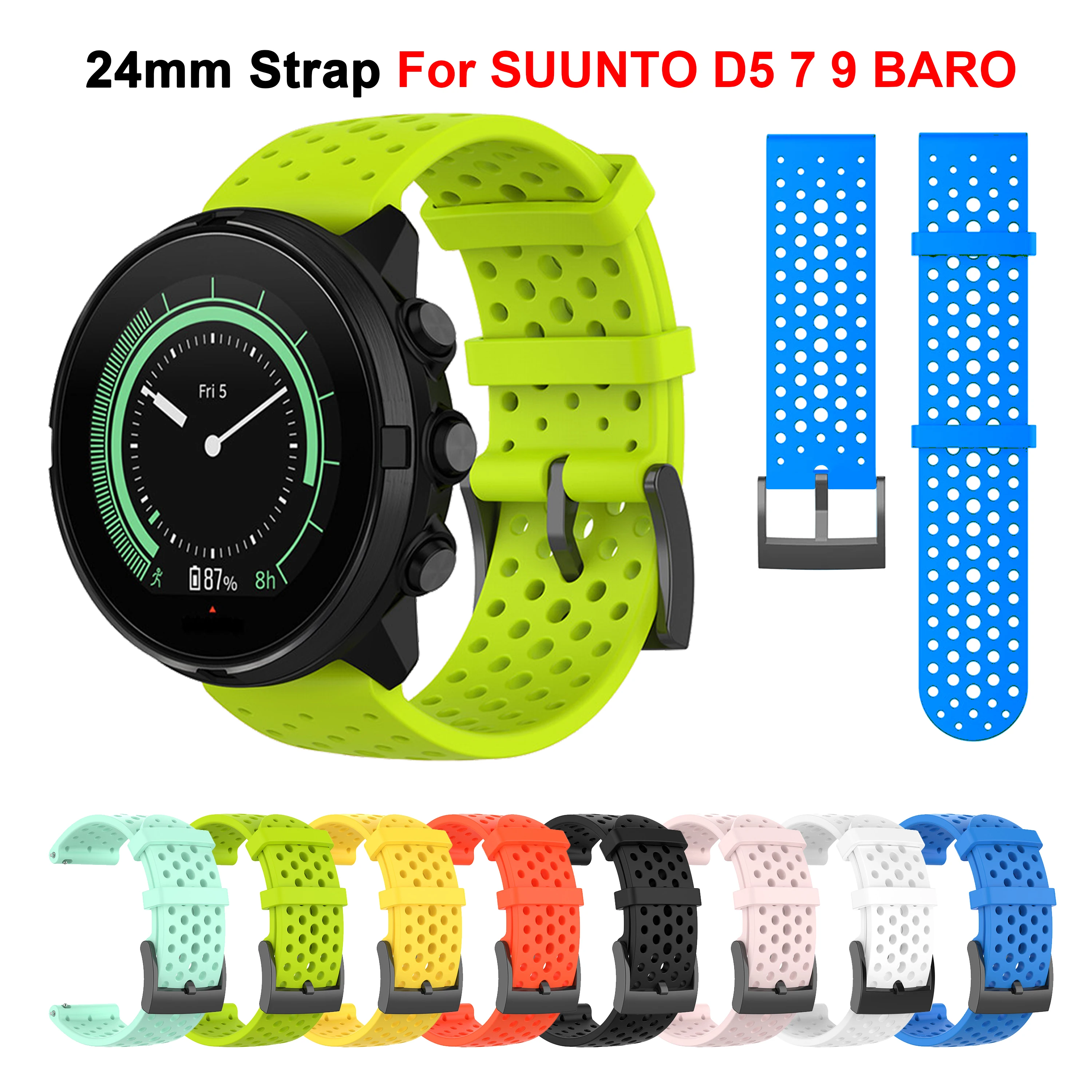 Cinturino In Silicone Da 24Mm Per Suunto 7/9/9 Baro/Spartan Sport Watch Band Bracciale Per Suunto D5/Spartan Sport Polso Hr Polso Correa