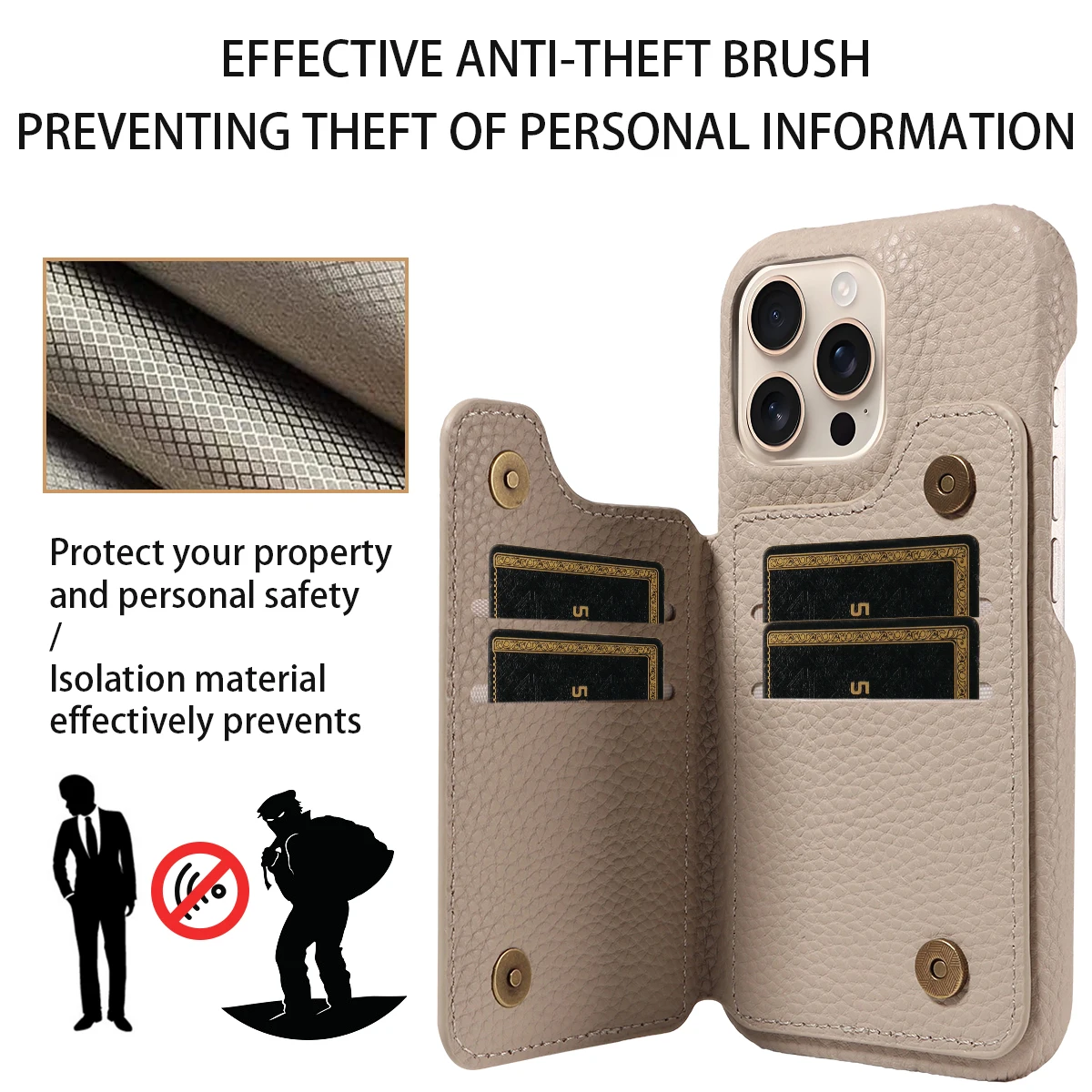 Stylish Multifunctional PU Leather Phone Case with Card Slots and Stand