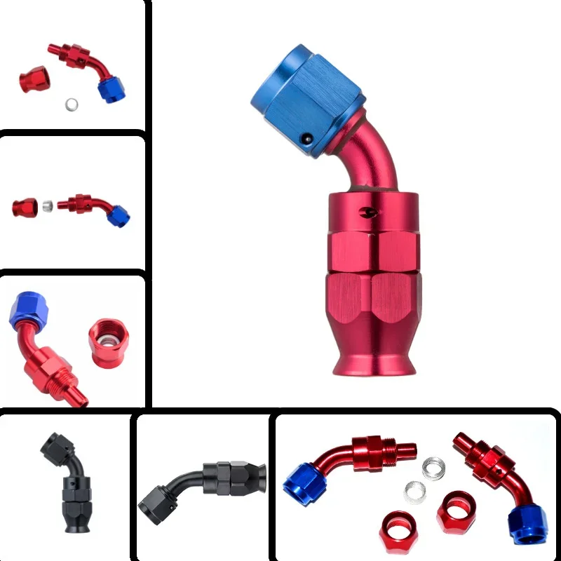 5M 16ft an4 an6 an8 E85 trubice silon nerez ocel opletené PTFE černá auto palivo linky armatury souprava s 8ks otočný hadicové končí