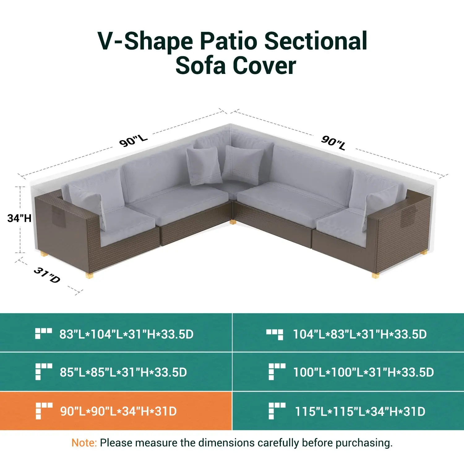 420D Garden Furniture Cover L Shape Corner Heavy Duty Waterproof Sofa Protective Lawn Outdoor Couch Covers
