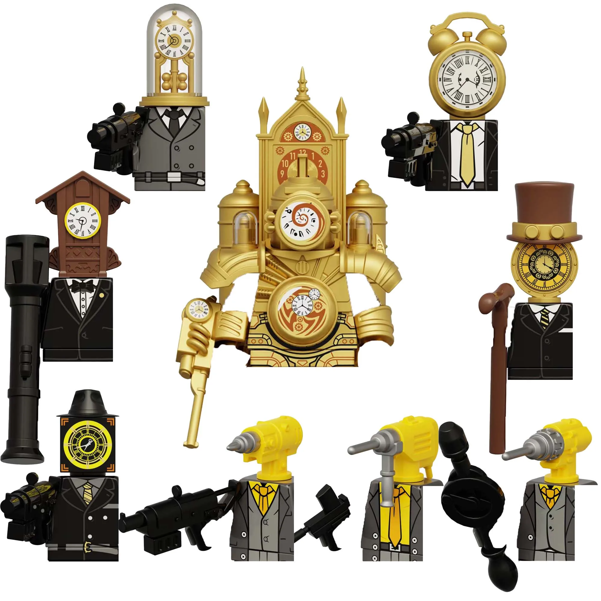 KDL834 SWAT MUTANT Building Blocks SKIBIDI G-toilet Titan Clock TV Camera Speaker Scientist Plunger Man Figures Bricks Doll Toys 3