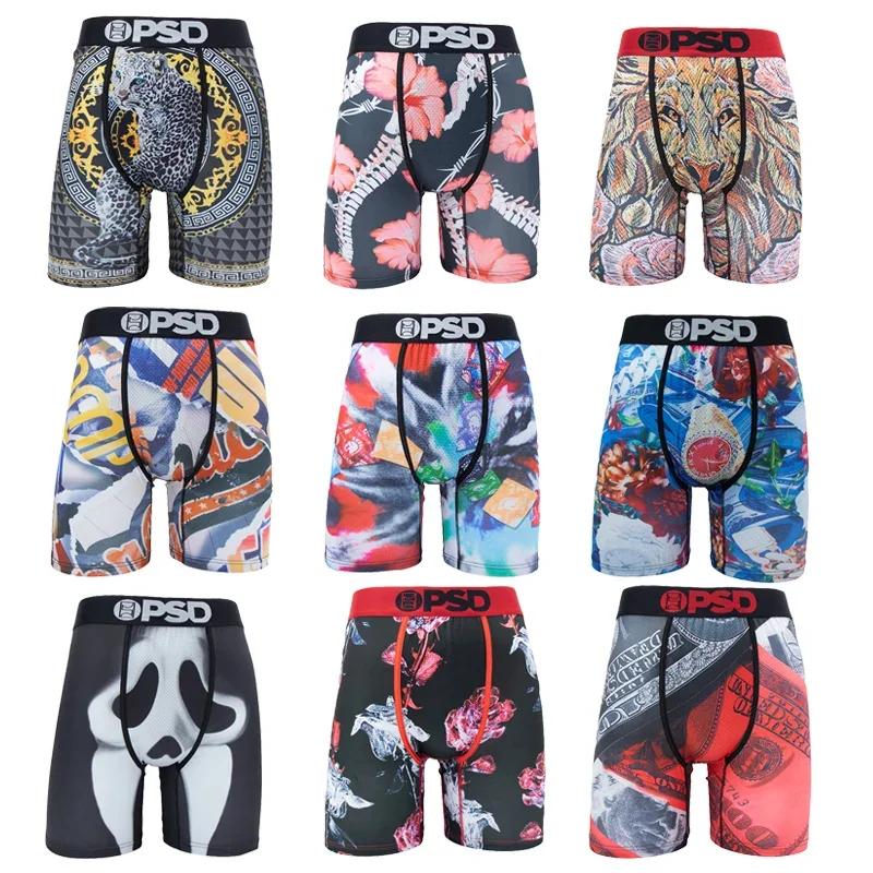 Men Underwear Boxers Fashion Printed  Male Panties Lingerie Men Underpants Boxershorts Trunks Plus Size Breathable Men's Boxers