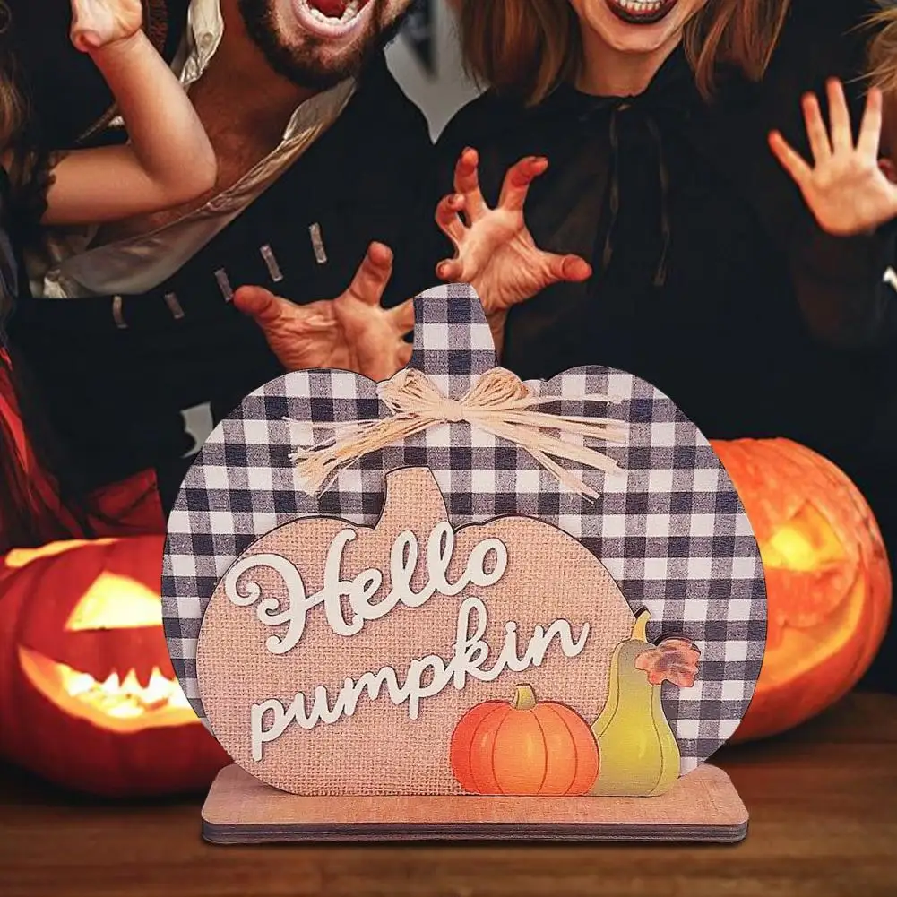 

Детализированное украшение в виде тыквы, искусственное украшение для дома в деревенском стиле, изысканные деревянные клетчатые украшения в виде тыквы буйвола для праздника